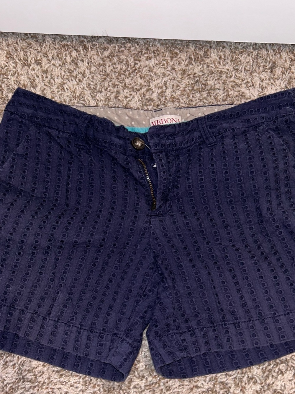 Merona Navy Eyelet High Waist Women’s Shorts
